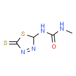 ChemSpider 2D Image | 1-Methyl-3-(5-thioxo-2,5-dihydro-1,3,4-thiadiazol-2-yl)urea | C4H6N4OS2