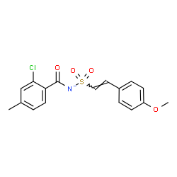 ChemSpider 2D Image | (2-Chloro-4-methylbenzoyl){[(E)-2-(4-methoxyphenyl)vinyl]sulfonyl}azanide | C17H15ClNO4S