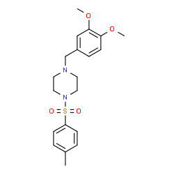 ChemSpider 2D Image | 1-(3,4-Dimethoxy-benzyl)-4-(toluene-4-sulfonyl)-piperazine | C20H26N2O4S