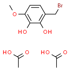 ChemSpider 2D Image | 3-(Bromomethyl)-6-methoxy-1,2-benzenediol - acetic acid (1:2) | C12H17BrO7