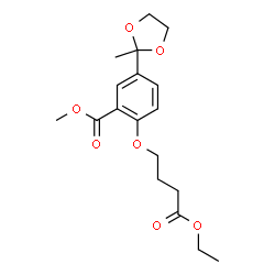 ChemSpider 2D Image | Methyl 2-(4-ethoxy-4-oxobutoxy)-5-(2-methyl-1,3-dioxolan-2-yl)benzoate | C18H24O7