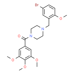 ChemSpider 2D Image | [4-(5-Bromo-2-methoxybenzyl)-1-piperazinyl](3,4,5-trimethoxyphenyl)methanone | C22H27BrN2O5