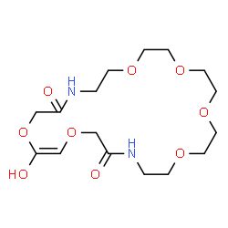 ChemSpider 2D Image | (17Z)-17-Hydroxy-1,4,7,10,16,19-hexaoxa-13,22-diazacyclotetracos-17-ene-14,21-dione | C16H28N2O9
