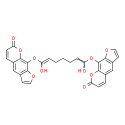 ChemSpider 2D Image | 9,9'-{[(1E,6E)-1,7-Dihydroxy-1,6-heptadiene-1,7-diyl]bis(oxy)}bis(7H-furo[3,2-g]chromen-7-one) | C29H20O10