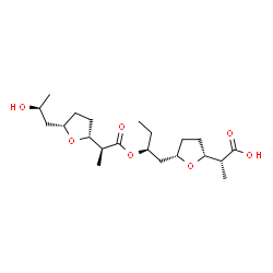 ChemSpider 2D Image | (2R)-2-{(2R,5S)-5-[(2S)-2-{[(2S)-2-{(2R,5S)-5-[(2S)-2-Hydroxypropyl]tetrahydro-2-furanyl}propanoyl]oxy}butyl]tetrahydro-2-furanyl}propanoic acid | C21H36O7