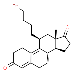 ChemSpider 2D Image | (11beta)-11-(4-Bromobutyl)estra-4,9-diene-3,17-dione | C22H29BrO2