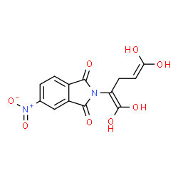 ChemSpider 2D Image | 5-Nitro-2-(1,1,5,5-tetrahydroxy-1,4-pentadien-2-yl)-1H-isoindole-1,3(2H)-dione | C13H10N2O8