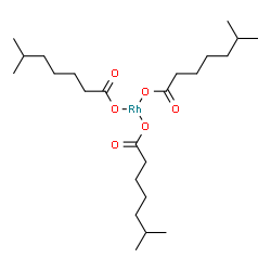 ChemSpider 2D Image | Rhodium(3+) tris(6-methylheptanoate) | C24H45O6Rh