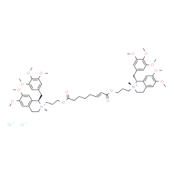ChemSpider 2D Image | (1R,2R,1'R,2'R)-2,2'-{[(2E)-1,8-Dioxo-2-octene-1,8-diyl]bis(oxy-3,1-propanediyl)}bis[6,7-dimethoxy-2-methyl-1-(3,4,5-trimethoxybenzyl)-1,2,3,4-tetrahydroisoquinolinium] dichloride | C58H80Cl2N2O14