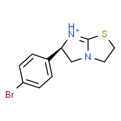 ChemSpider 2D Image | (6R)-6-(4-Bromophenyl)-2,3,5,6-tetrahydroimidazo[2,1-b][1,3]thiazol-7-ium | C11H12BrN2S