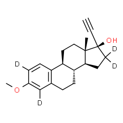 ChemSpider 2D Image | (17alpha)-3-Methoxy(2,4,16,16-~2~H_4_)-19-norpregna-1,3,5(10)-trien-20-yn-17-ol | C21H22D4O2