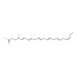 ChemSpider 2D Image | (5E,7E,10E,13E,16E,19Z)-4-Hydroxy-5,7,10,13,16,19-docosahexaenoic acid | C22H32O3