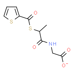 ChemSpider 2D Image | ({2-[(2-Thienylcarbonyl)sulfanyl]propanoyl}amino)acetate | C10H10NO4S2