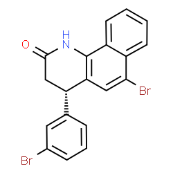 ChemSpider 2D Image | (4S)-6-Bromo-4-(3-bromophenyl)-3,4-dihydrobenzo[h]quinolin-2(1H)-one | C19H13Br2NO