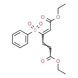 ChemSpider 2D Image | Diethyl (2Z,4E)-3-(phenylsulfonyl)-2,4-hexadienedioate | C16H18O6S