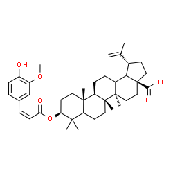 ChemSpider 2D Image | (3beta,5xi,13xi,18xi)-3-{[(2Z)-3-(4-Hydroxy-3-methoxyphenyl)-2-propenoyl]oxy}lup-20(29)-en-28-oic acid | C40H56O6