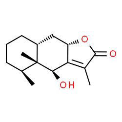 ChemSpider 2D Image | (4S,4aR,5S,8aR,9aS)-4a,5,6,7,8,8a,9,9a-Octahydro-4-hydroxy-3,4a,5-trimethylnaphtho[2,3-b]furan-2(4H)-one | C15H22O3