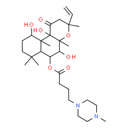 ChemSpider 2D Image | 5,10,10b-Trihydroxy-3,4a,7,7,10a-pentamethyl-1-oxo-3-vinyldodecahydro-1H-benzo[f]chromen-6-yl 4-(4-methyl-1-piperazinyl)butanoate | C29H48N2O7