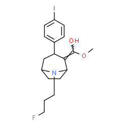 ChemSpider 2D Image | (Z)-[8-(3-Fluoropropyl)-3-(4-iodophenyl)-8-azabicyclo[3.2.1]oct-2-ylidene](methoxy)methanol | C18H23FINO2
