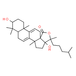 ChemSpider 2D Image | 3,17-Dihydroxy-18,20-epoxylanosta-7,9(11)-dien-18-one | C30H46O4