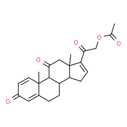 ChemSpider 2D Image | 3,11,20-Trioxopregna-1,4,16-trien-21-yl acetate | C23H26O5