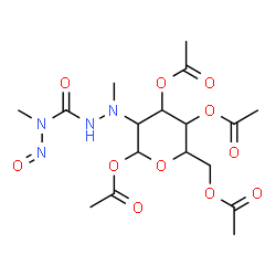 ChemSpider 2D Image | 1,3,4,6-Tetra-O-acetyl-2-deoxy-2-{1-methyl-2-[methyl(nitroso)carbamoyl]hydrazino}hexopyranose | C17H26N4O11