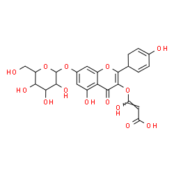 ChemSpider 2D Image | (2E)-3-{[7-(Hexopyranosyloxy)-5-hydroxy-2-(4-hydroxy-2,4-cyclohexadien-1-yl)-4-oxo-4H-chromen-3-yl]oxy}-3-hydroxyacrylic acid | C24H24O14