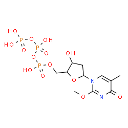 ChemSpider 2D Image | 1-[2-Deoxy-5-O-(hydroxy{[hydroxy(phosphonooxy)phosphoryl]oxy}phosphoryl)pentofuranosyl]-2-methoxy-5-methyl-4(1H)-pyrimidinone | C11H19N2O14P3