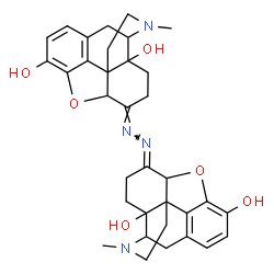 ChemSpider 2D Image | (6E,6'E)-6,6'-[(1E,2E)-1,2-Hydrazinediylidene]bis(17-methyl-4,5-epoxymorphinan-3,14-diol) | C34H38N4O6