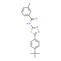 ChemSpider 2D Image | N-[5-(4-tert-butylphenyl)-1,3,4-thiadiazol-2-yl]-3-methylbenzamide | C20H21N3OS