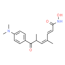 ChemSpider 2D Image | (2E,4Z)-7-[4-(Dimethylamino)phenyl]-N-hydroxy-4,6-dimethyl-7-oxo-2,4-heptadienamide | C17H22N2O3