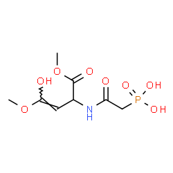 ChemSpider 2D Image | (2-{[(3E)-4-Hydroxy-1,4-dimethoxy-1-oxo-3-buten-2-yl]amino}-2-oxoethyl)phosphonic acid | C8H14NO8P