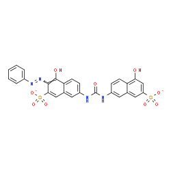 ChemSpider 2D Image | 4-Hydroxy-7-{[(5-hydroxy-7-sulfonato-2-naphthyl)carbamoyl]amino}-3-[(E)-phenyldiazenyl]-2-naphthalenesulfonate | C27H18N4O9S2