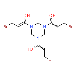 ChemSpider 2D Image | (1Z,1'Z,1''Z)-1,1',1''-(1,3,5-Triazinane-1,3,5-triyl)tris(3-bromo-1-propen-1-ol) | C12H18Br3N3O3