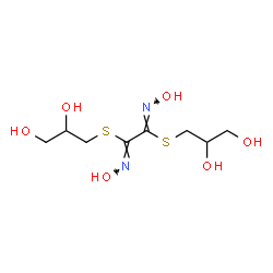 ChemSpider 2D Image | Bis(2,3-dihydroxypropyl) (1Z,2Z)-N,N'-dihydroxyethanebis(imidothioate) | C8H16N2O6S2