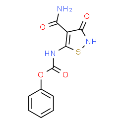 ChemSpider 2D Image | Phenyl (4-carbamoyl-3-oxo-2,3-dihydro-1,2-thiazol-5-yl)carbamate | C11H9N3O4S