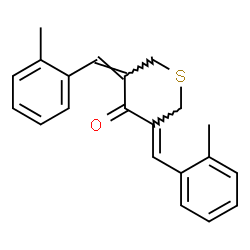 ChemSpider 2D Image | (3Z,5E)-3,5-Bis(2-methylbenzylidene)tetrahydro-4H-thiopyran-4-one | C21H20OS