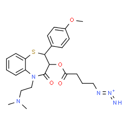 ChemSpider 2D Image | 1-[4-({5-[2-(Dimethylamino)ethyl]-2-(4-methoxyphenyl)-4-oxo-2,3,4,5-tetrahydro-1,5-benzothiazepin-3-yl}oxy)-4-oxobutyl]-1,2-triazadien-2-ium | C24H30N5O4S