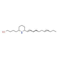 ChemSpider 2D Image | 4-{6-[(1E,3E,7E)-1,3,7-Undecatrien-1-yl]-2-piperidinyl}-1-butanol | C20H35NO