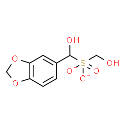 ChemSpider 2D Image | {[1,3-Benzodioxol-5-yl(hydroxy)methyl](hydroxymethyl)oxido-lambda~6~-sulfanediyl}dioxidanide | C9H10O7S