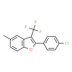 ChemSpider 2D Image | 2-(4-Chlorophenyl)-5-methyl-3-(trifluoromethyl)-1-benzofuran | C16H10ClF3O
