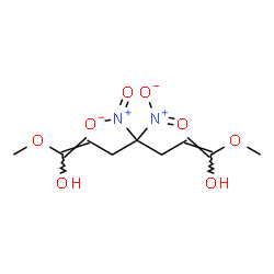 ChemSpider 2D Image | (1E,6E)-1,7-Dimethoxy-4,4-dinitro-1,6-heptadiene-1,7-diol | C9H14N2O8