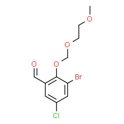 ChemSpider 2D Image | 3-Bromo-5-chloro-2-[(2-methoxyethoxy)methoxy]benzaldehyde | C11H12BrClO4