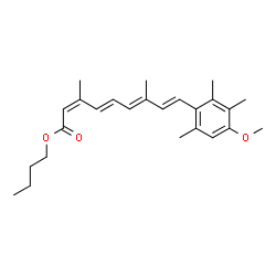ChemSpider 2D Image | Butyl (2Z,4E,6E,8E)-9-(4-methoxy-2,3,6-trimethylphenyl)-3,7-dimethyl-2,4,6,8-nonatetraenoate | C25H34O3