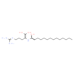 ChemSpider 2D Image | 2-(5,5-Dihydroxy-4-{[(1Z)-1-hydroxy-1-tetradecen-1-yl]amino}-4-penten-1-yl)guanidine | C20H40N4O3