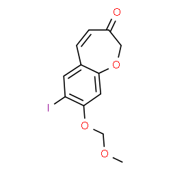 ChemSpider 2D Image | 7-Iodo-8-(methoxymethoxy)-1-benzoxepin-3(2H)-one | C12H11IO4