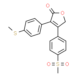 ChemSpider 2D Image | 3-[4-(Methylsulfanyl)phenyl]-4-[4-(methylsulfonyl)phenyl]-2(5H)-furanone | C18H16O4S2