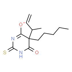 ChemSpider 2D Image | 5-(3-Buten-2-yl)-6-oxo-5-pentyl-2-thioxo-1,2,5,6-tetrahydro-4-pyrimidinolate | C13H19N2O2S