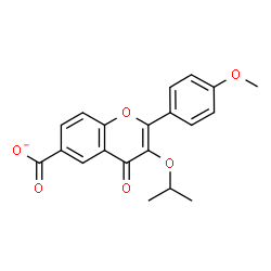 ChemSpider 2D Image | 3-Isopropoxy-2-(4-methoxyphenyl)-4-oxo-4H-chromene-6-carboxylate | C20H17O6