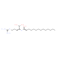 ChemSpider 2D Image | 2-[(4Z)-5,5-Dihydroxy-4-{[(1Z)-1-hydroxy-1-tetradecen-1-yl]imino}pentyl]guanidine | C20H40N4O3